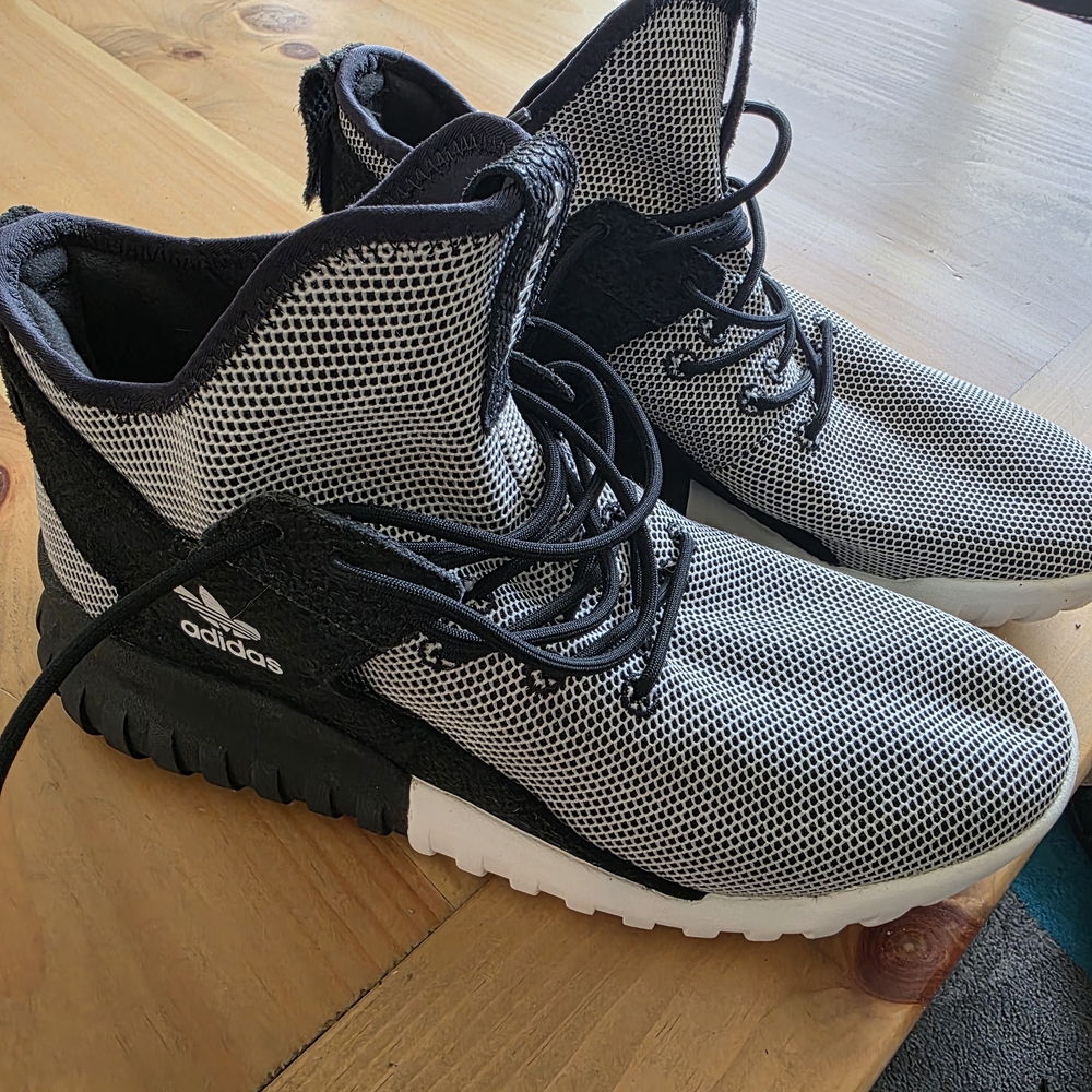 Adidas Originals Tubular  X Prime Knit Core Black, Gray And White Men's sz 9